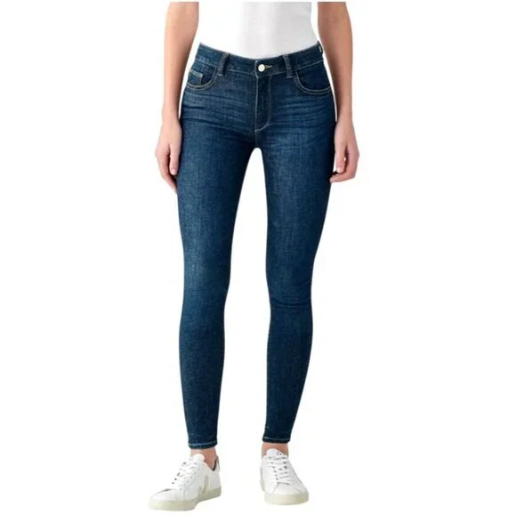 DL1961 Wooster Womens Skinny Jeans Size 23 Dark Wash Stretch Denim Florence Mid - Picture 1 of 11